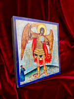 Архангел Михаил деревянная икона на левкасе