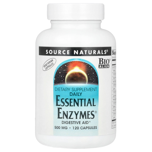 Source Naturals, Daily Essential Enzymes®, 500 мг, 120 вегетарианских капсул