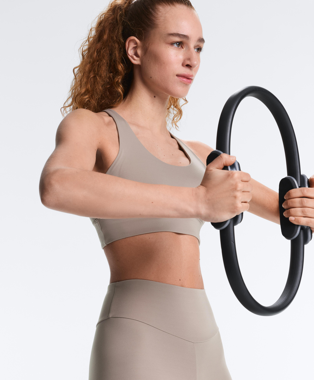 OYSHO Легинсы Comfortlux длиной до щиколотки с высокой посадкой, бледно-серый