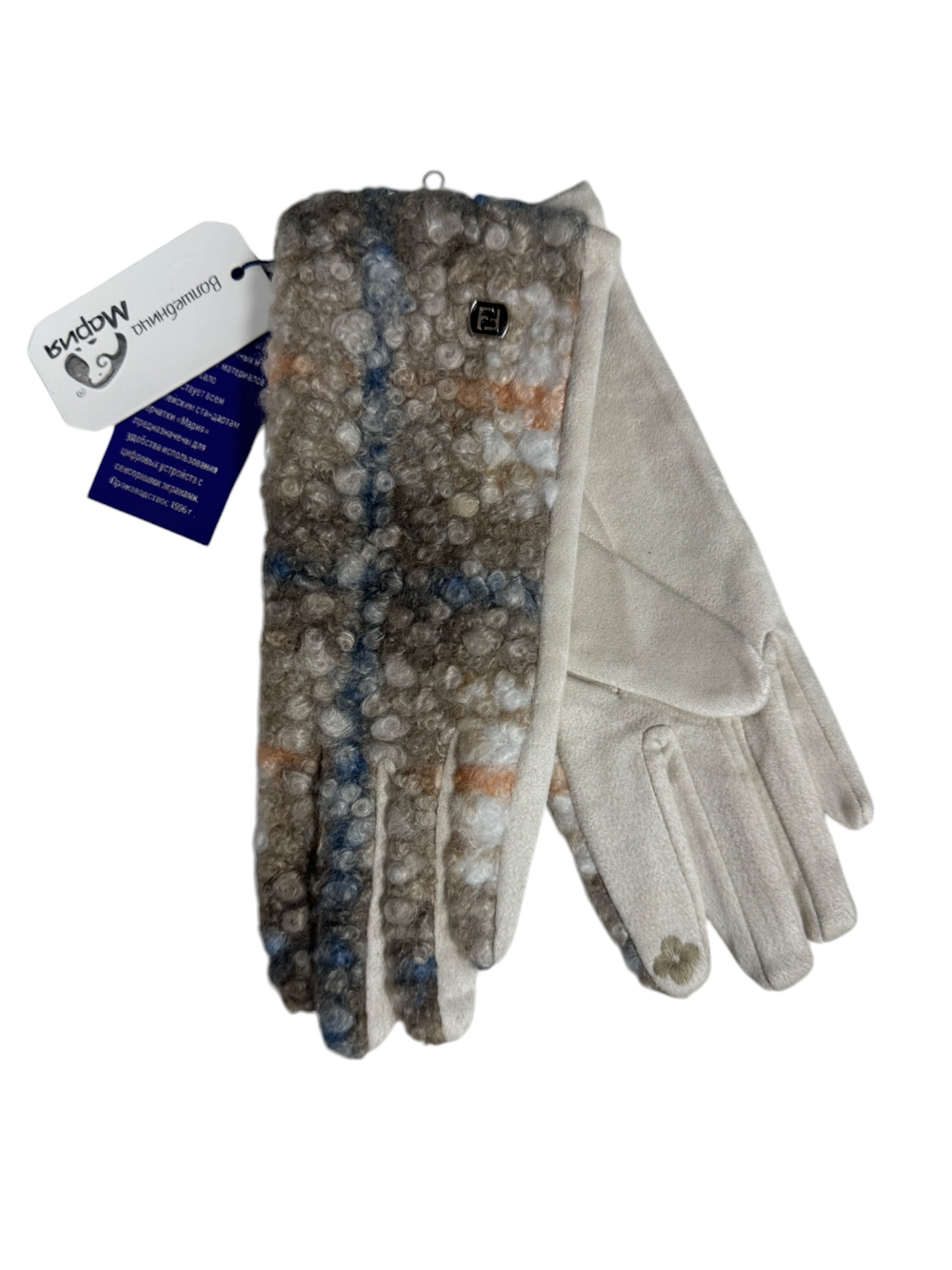 Перчатки. Женские. Верх: Текстильные. Подклад: Плюш-флис. Сенсорные. В упаковке 12 шт, разные цвета.