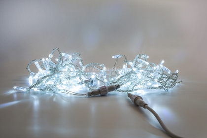 Светодиодная Нить 10 м, белый без мерцания, 100 LED, прозрачный провод ПВХ, IP65, 220 В, ALEDUS