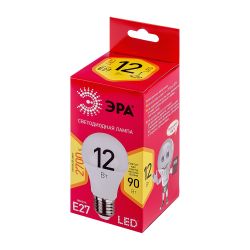 Лампа светодиодная ЭРА RED LINE LED A60-12W-827-E27 R 12Вт груша теплый белый свет Е27 | Лампы cветодиодные Груша (A)