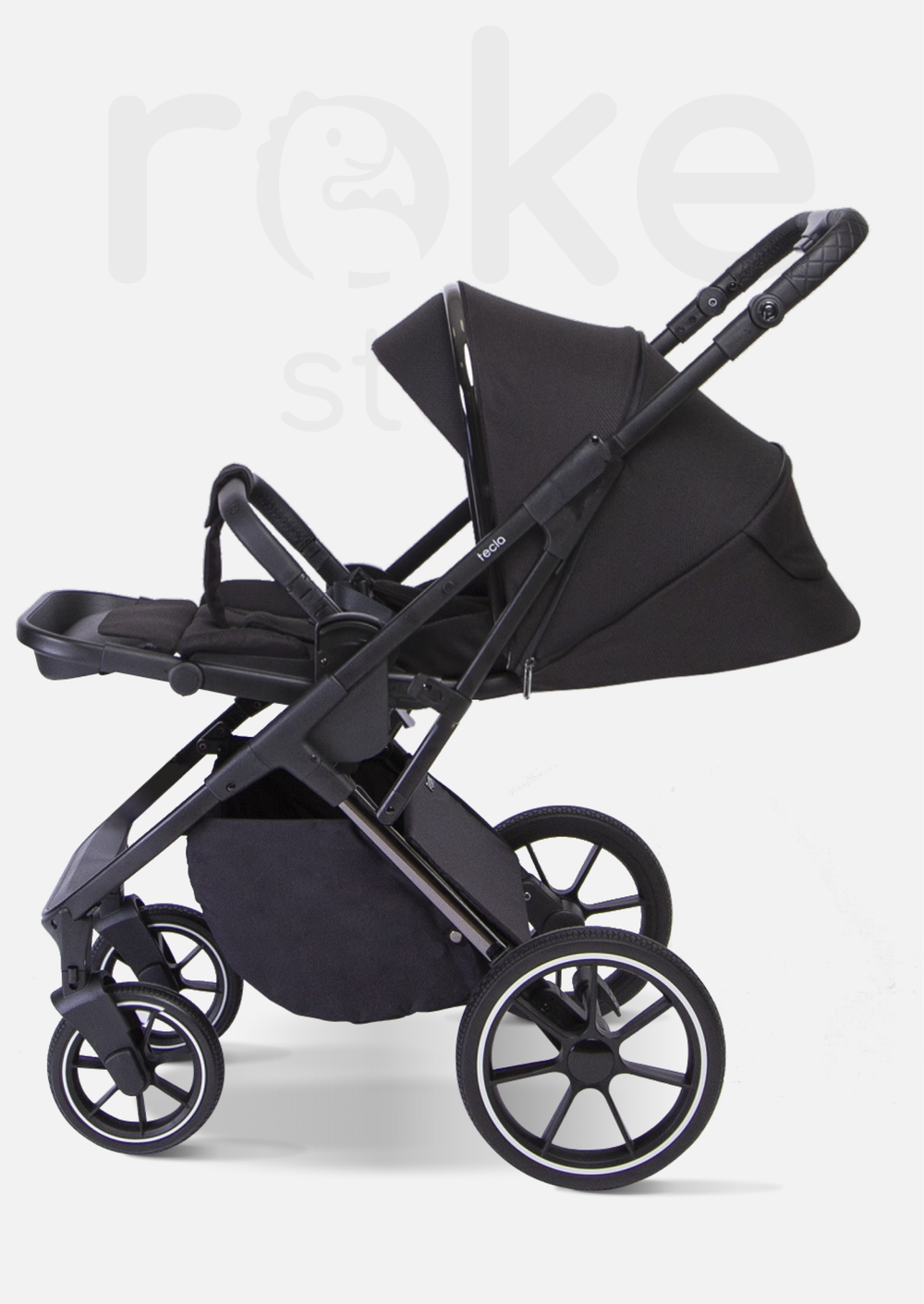Peppy Коляска детская Tecla 2 в 1 Shadow Black Chrome Edition (Черный)