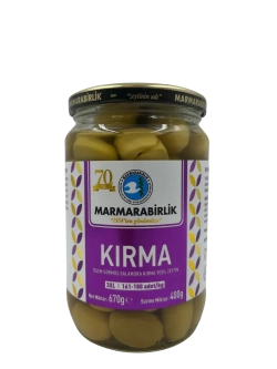 Турецкие зеленые оливки в рассоле 3XL ,Kirma ( 400гр.)