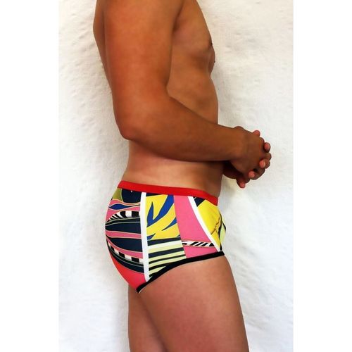 Мужские плавки хипсы с разноцветным принтом Boefje