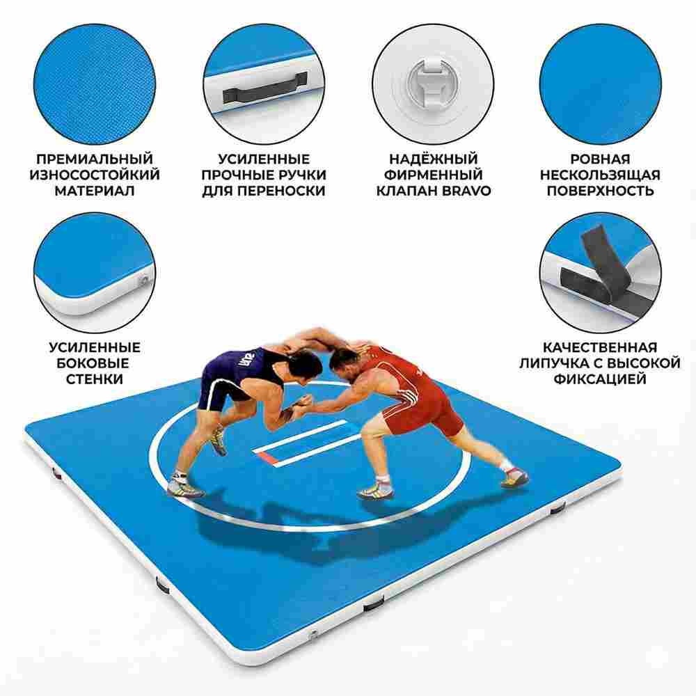 Надувной акробатический мат «Квадрат Стандарт» для залов 6×6×0,1 м