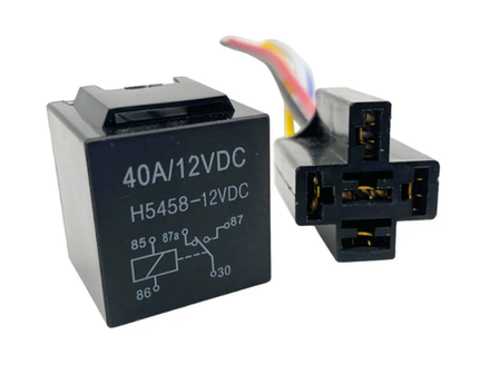 Реле 5-контактное 40A/12VDC в сборе с колодкой, 1шт