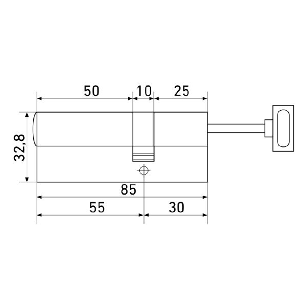 Цилиндр Стандарт MAX со штоком 85 S (55x30S) SN 5кл перф.ключ/шток