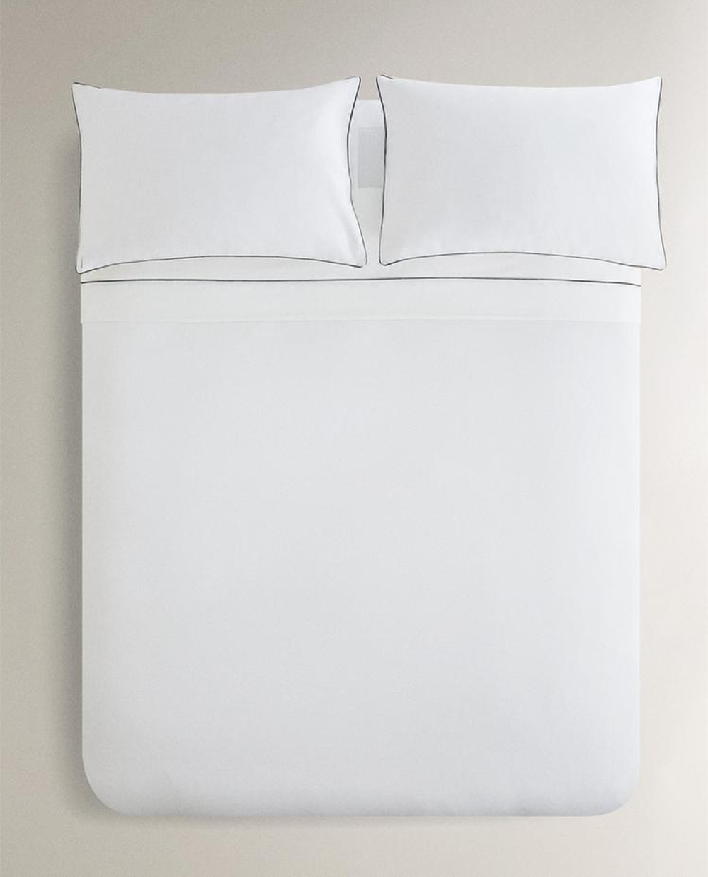 ZARA HOME САТИНОВЫЙ ПОДОДЕЯЛЬНИК, ЧЕРНЫЙ