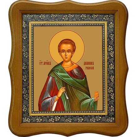 Дамиан Римский мученик, бессребреник. Икона на холсте.