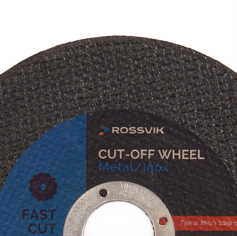 Круг отрезной по металлу ROSSVIK 125*1,0*22мм. Тип 41, 80м/с, 12250об/мин