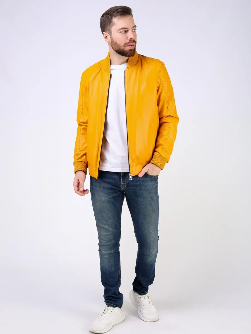 Кожаная куртка демисезонная Турция бомбер