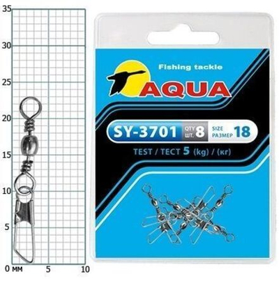 Карабин с вертлюгом для рыбалки SY-3701 №09 (упк. 8 шт.)