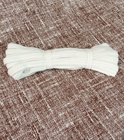 Тесьма плетеная эластичная (продежка) 3 гр/м, эластичность 145%, 5мм*10м, белая