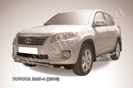 Защита переднего бампера (нержавейка) Toyota Rav-4 (2010-2016) d57 короткая