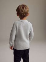 Джемпер с воротником на молнии для мальчика Next K82-656, Светло-серый