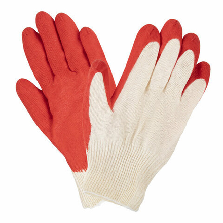 Перчатки хлопчатобумажные износостойкие ОДИНАРНЫЙ облив, 13 класс, КОМПЛЕКТ 100 ПАР, LAIMA ЛЮКС