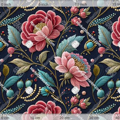 Розы пионы вышивка by Catmancer 345 DPI