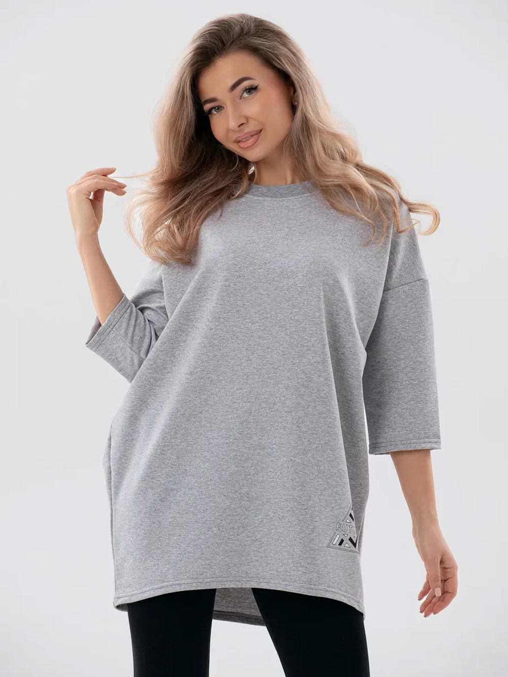 Кофта оверсайз больших размеров теплая туника