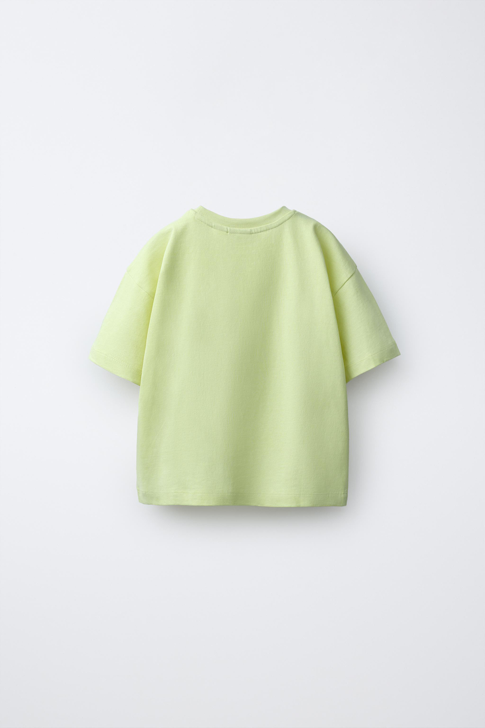 ZARA НАБОР ИЗ ТРЕХ ФУТБОЛОК В ПОЛОСКУ И ОДНОТОННЫХ, ЛАЙМОВЫЙ