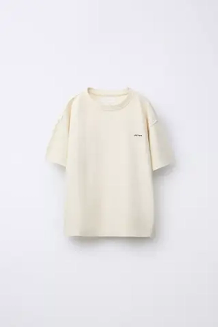 ZARA ФУТБОЛКА С НАДПИСЬЮ, ЭКРЮ
