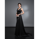 Шелк однотонный черный