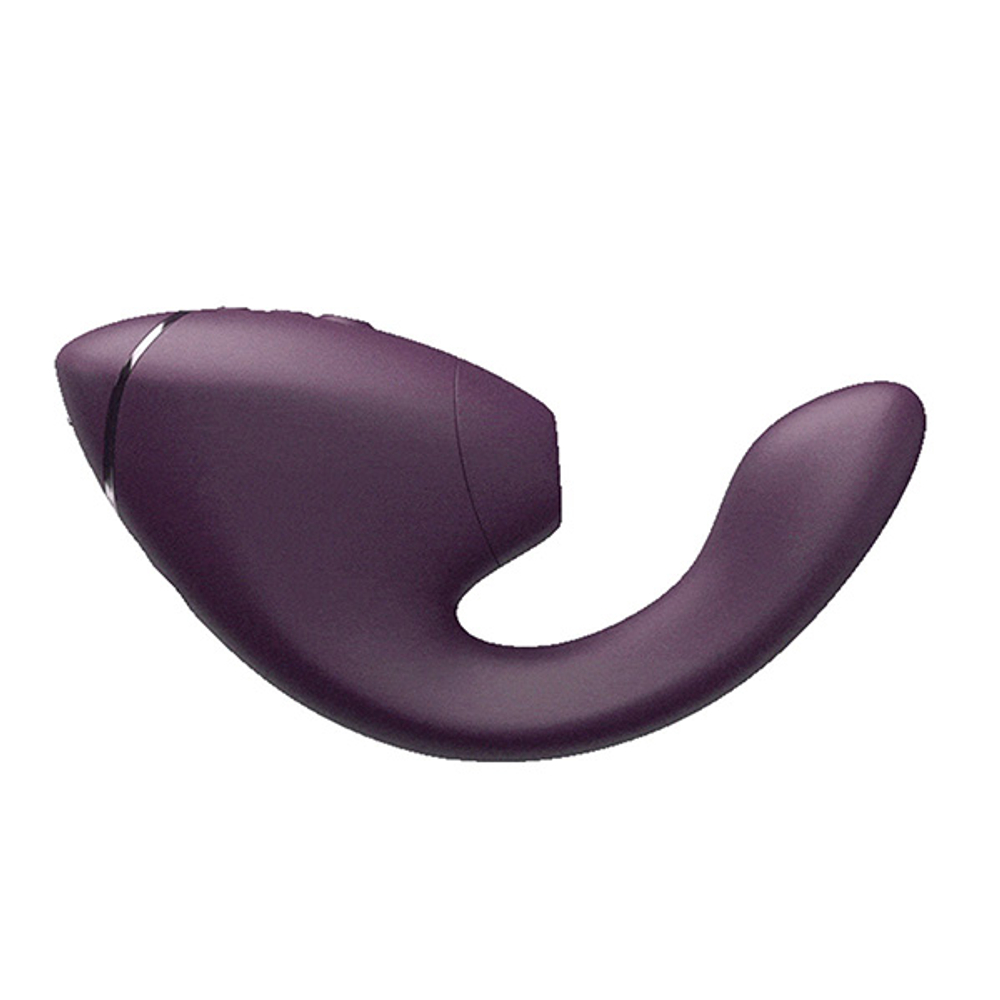 Фиолетовый вибратор 19,5см с вакуумным стимулятором Womanizer Next Duo Dark Purple WZ142SGD