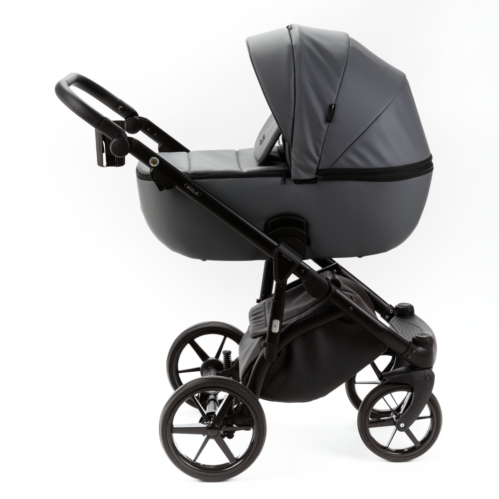 Детская универсальная коляска Adamex NOLA Deluxe 2 в 1 N-SA32 (Серая экокожа)