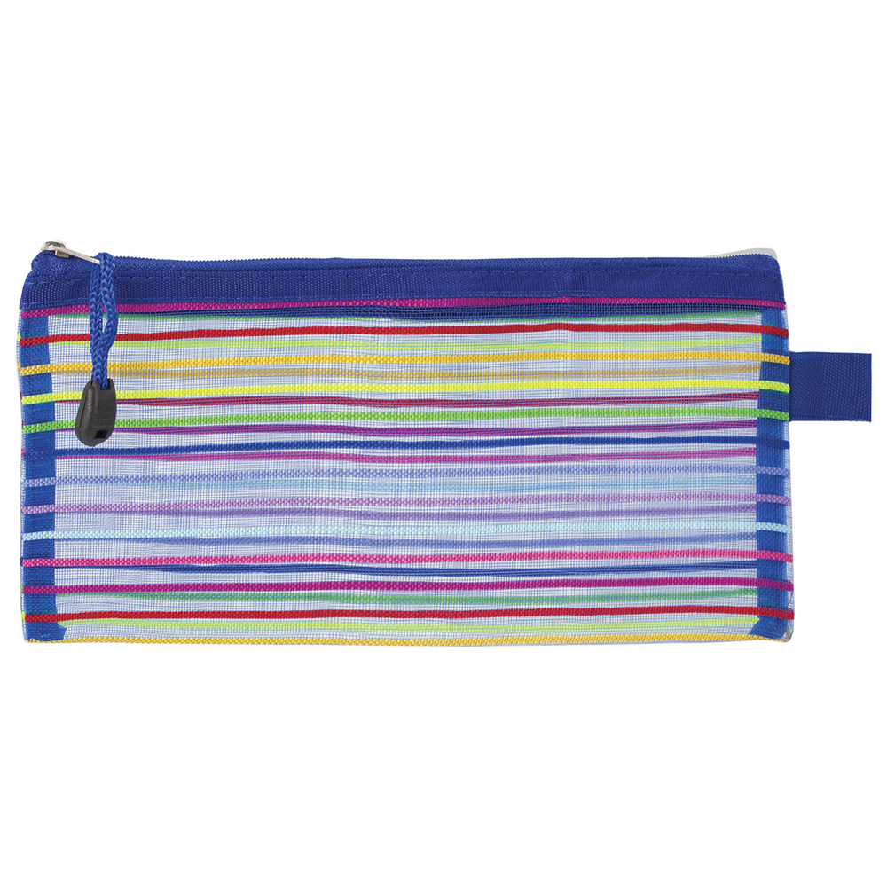 Папка-конверт на молнии формат малый (255х130 мм) сетчатая ткань BRAUBERG "Stripes" (12 штук в упаковке)