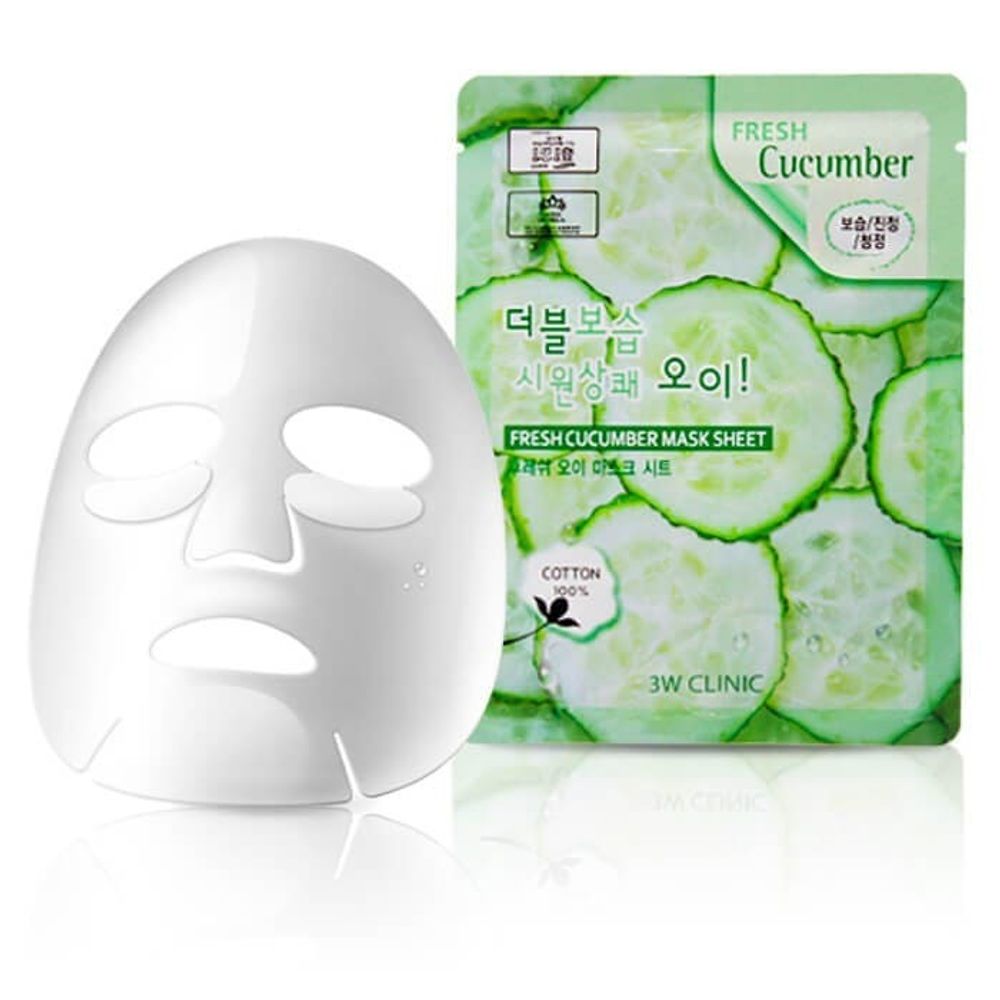 Маска для лица 3W Clinic Fresh Cucumber Mask Sheet тканевая с экстрактом огурца 23 г