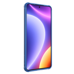 Усиленный чехол синего цвета от Nillkin с сдвижной шторкой для камеры для Xiaomi Redmi Turbo 3 и Poco F6, серия CamShield Pro