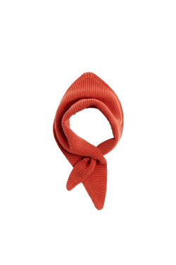 ZARA ХЛОПКОВЫЙ ШЕРСТЯНОЙ ТРИКОТАЖНЫЙ ШАРФ, КОРАЛЛОВЫЙ