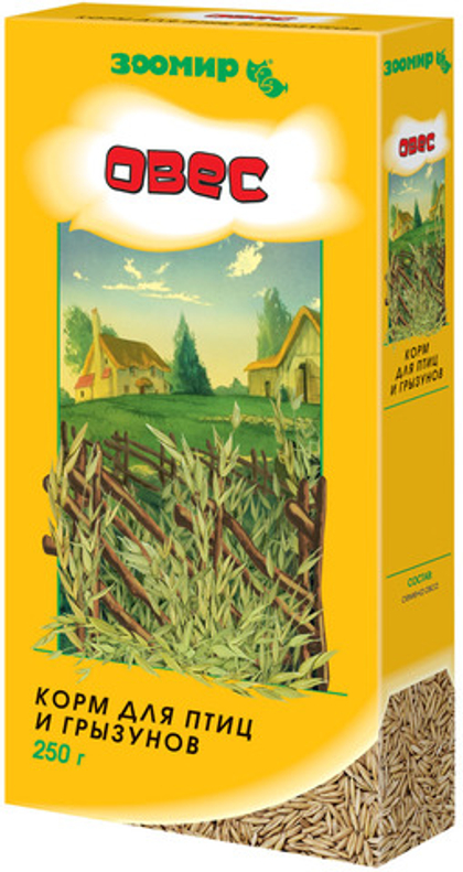 ЗООМИР Овес, Корм для птиц и грызунов, 250 г