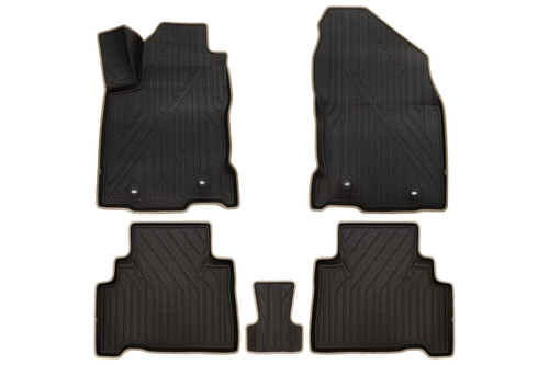 Коврики в салон для LEXUS NX (I, Ir), 2014-2021, 5шт. (полиуретан, черный, бежевый) в коробе арт.KVESTLEX00003K2