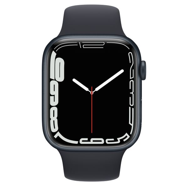 Умные часы Apple Watch Series 7 GPS + Cellular 45mm Aluminium with Sport Band, темная ночь (MKJ73)