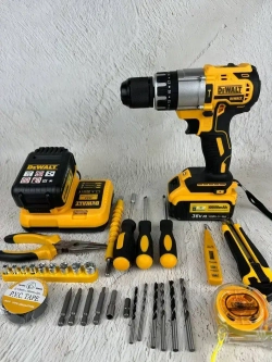 Дрель шуруповерт аккумуляторная ударная Dewalt 36В 2 АКБ в кейсе с набором инструментов