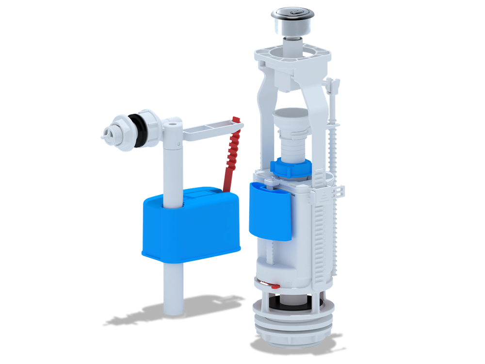 Арматура к смыв. бачку 2-ух Кноп. металл бок/подв. WC3050М ЭКОНОМ