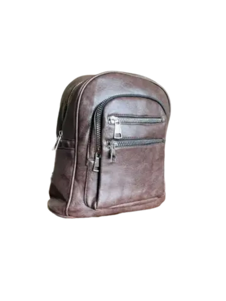 Рюкзак универсальный из экокожи коричневый QOZA, 10 литров