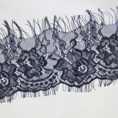 Кружево реснички Роза, 100 мм, 9м(1шт*3,14м), цв т.синий