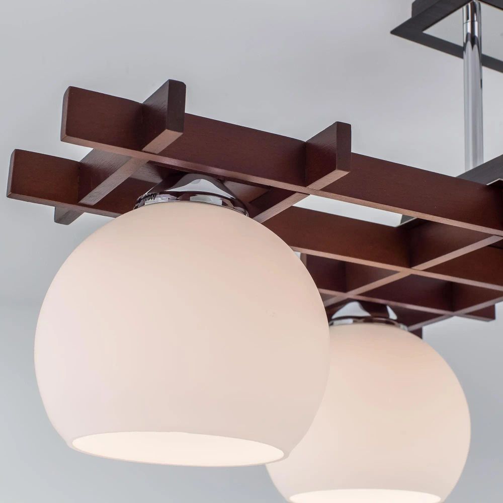 Citilux Нарита CL114141 Люстра деревянная Венге Хром