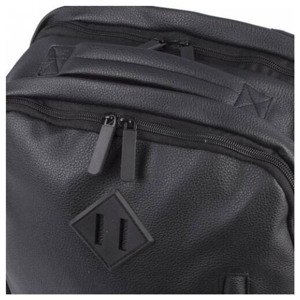 Рюкзак BRAUBERG молодежный с отделением для ноутбука, "Квадро", искуственная кожа, черный, 44х29х13 см, 227088