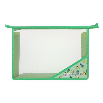 Папка А4 на молнии, прозр.пластик, дизайн на уголке, 60мм, микс 12 (Basir)