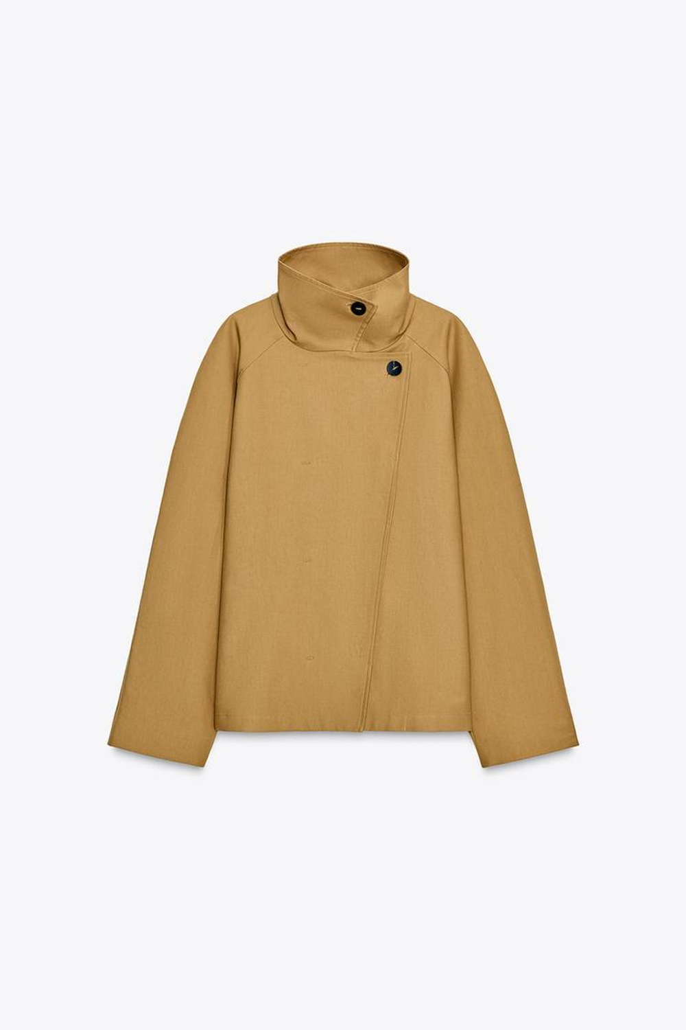 ZARA КОРОТКИЙ ТРЕНЧ В СТИЛЕ МИНИМАЛ — ZW COLLECTION, КАРАМЕЛЬНЫЙ