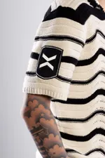 Купить Поло ФК 10 Striped чёрно-молочное Поло ФК 10 Striped чёрно-молочное
