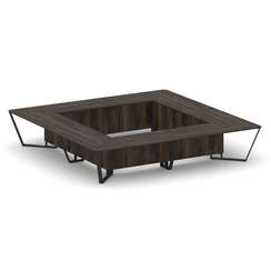 Steel Meet Стол переговорный квадратный KD-PR.B.SP-20K2 Дуб Мали/Металл Черный 4000*4000*750