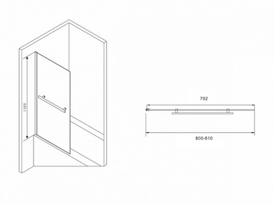 Шторка на ванну ABBER Immer Offen AG70080B