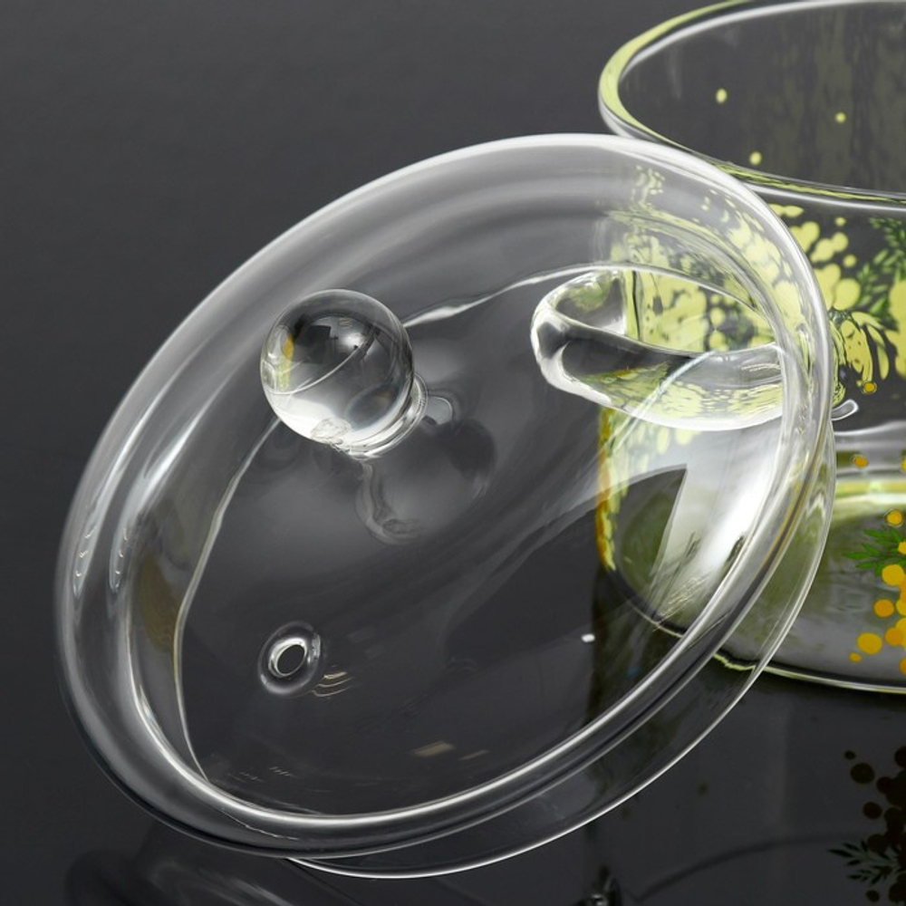 Кастрюля из жаропрочного стекла «Мимоза», 1300 мл