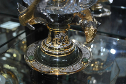 Икорница с ледовницей "Осетр с нефритом (Златоустовская гравюра)