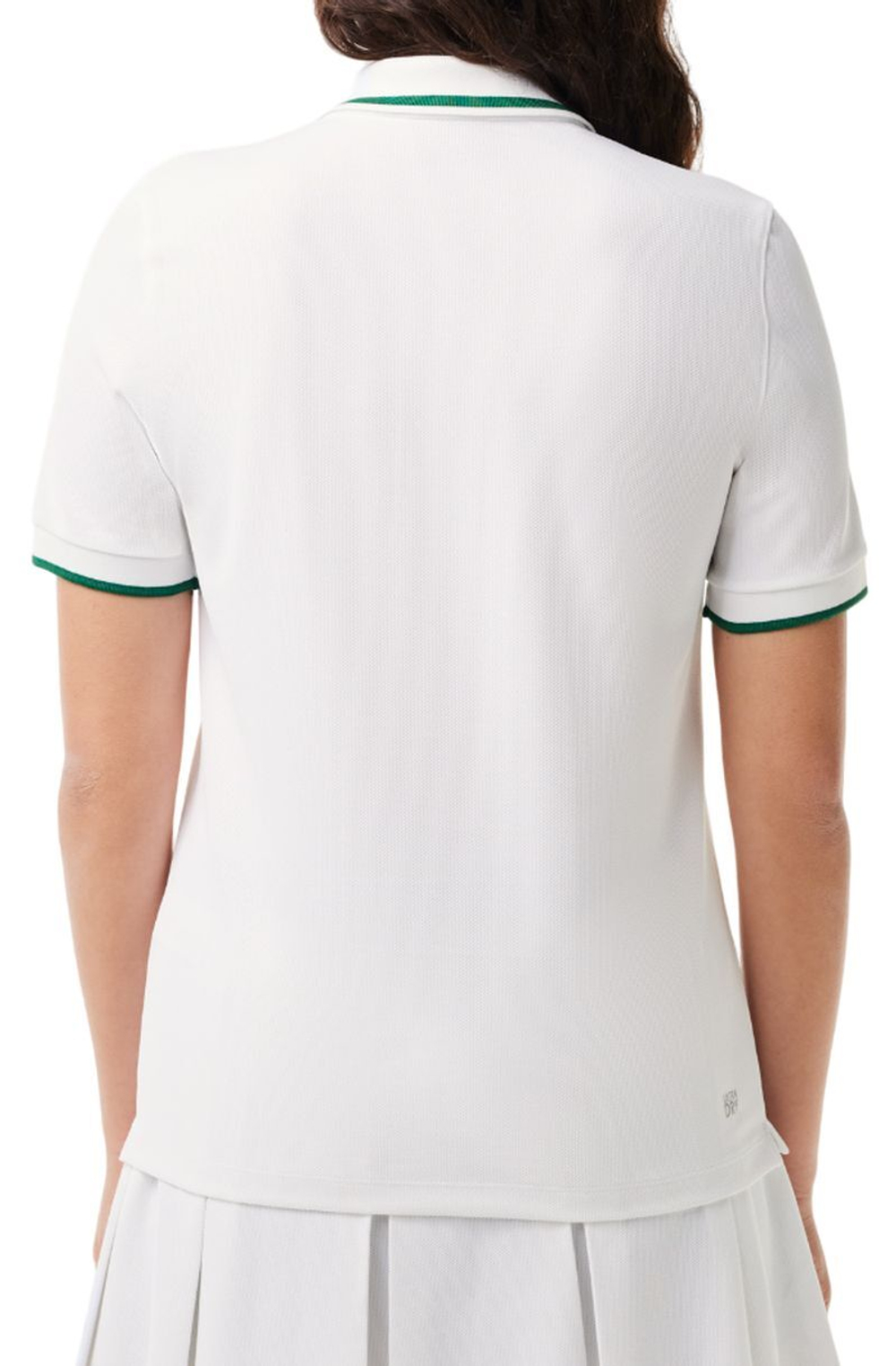 Женское поло Lacoste Pique Polo Shirt With Contrast Striped Collar - белый