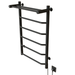 Полотенцесушитель MIXLINE MIRA  80х50 (таймер, 336 Вт, 5 перекладин + ПОЛКА) электрический ГРАФИТ
